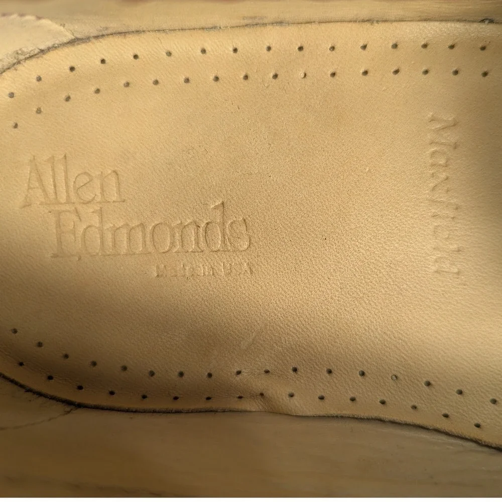 Allen Edmonds Maxfield Mens 10.5 B Chili Brown Braided Tassel Loafers 2780